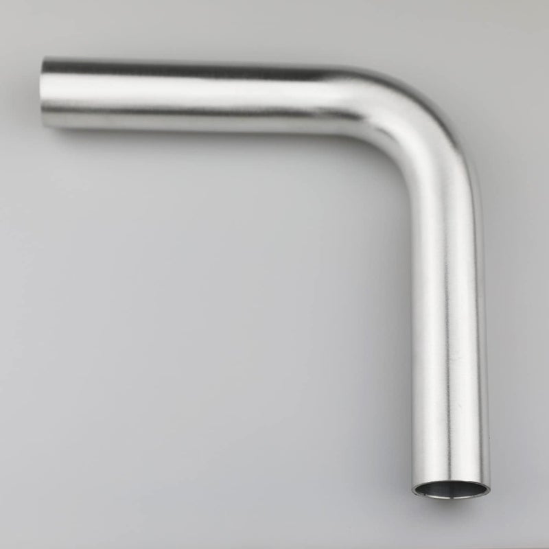 KRD PERFORMANCE 2 PCS 25mm (1") OD 90 Degree Elbow 1 Inch Aluminum Intercooler Pipe Air Intake Tube, 1.38D Radius, Brushed Finish - Image 4